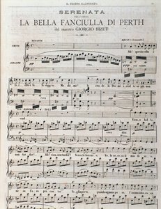 Bladmuziekpagina voor De schone maagd van Perth, opera door Georges Bizet door Unknown artist