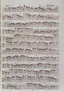 Bladmuziekpagina voor de viool in Sinfonia da chiesa e due violini door Francesco Manfredini door Unknown artist