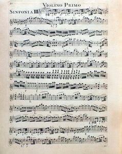 Bladmuziekpagina voor viool van symfonie nr. 3 door Christian Cannabich door Unknown artist