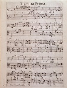Bladmuziekpagina van Tweede boek van toccate door Girolamo Frescobaldi door Unknown artist