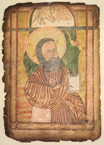 Enkel Blad uit een Evangelieboek met een Portret van St. Lucas