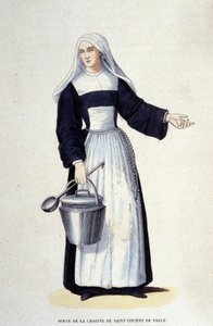 Zuster van de Liefdadigheid van Sint Vincentius a Paulo. Gravure uit een album over religieuze orden, Parijs door Unknown artist
