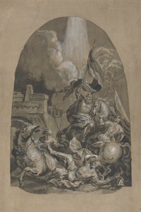 Schets voor het olieverfschilderij "De bekering van St. Paulus"