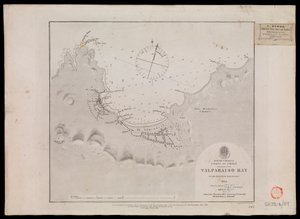 Zuid-Amerika, kust van Chili - Valparaiso Baai door de officieren van HMS 