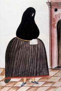 Spaanse vrouw met een sluier over haar gezicht, uit "Trujillo del Peru" of "Códice Martínez Compañón", door Baltazar Martinez Compañón y Bujanda, bisschop van Trujillo (1782-1785) door Unknown artist