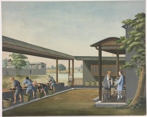 Doek spinnen, theebladeren voorbereiden, zijde voorbereiden