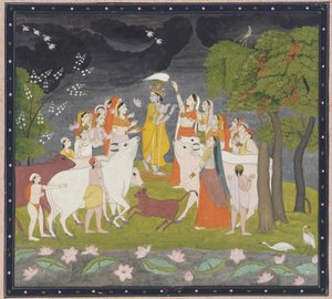 Sri Krsna met de fluit door Unknown artist
