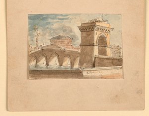 Toneelontwerp, Brug over Water door Unknown artist
