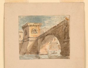 Toneelontwerp, Brug over Water door Unknown artist