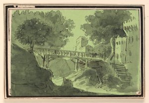 Toneelontwerp, Brug over Water door Unknown artist