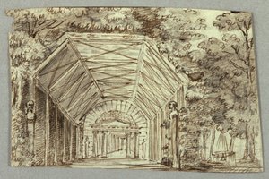 Toneelontwerp, Tuinpaviljoen door Unknown artist