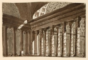 Toneelontwerp, interieur van hal door Unknown artist