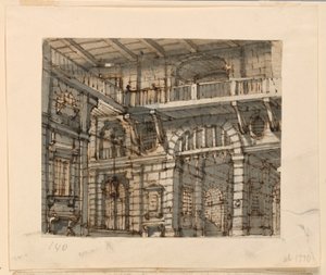 Toneelontwerp, Interieur van de Gevangenis Hof door Unknown artist