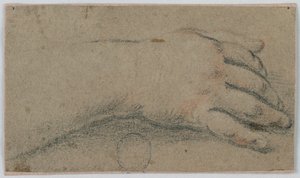 Studie: De rechterhand van een vrouw door Unknown artist
