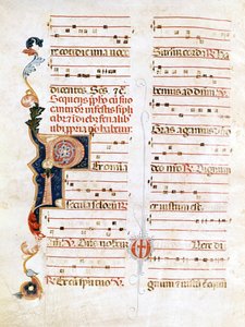 Sursum Corda, voorbeeld van de 14e-eeuwse notatie (P) door Unknown artist