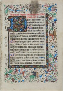 Tekstblad uit een getijdenboek door Unknown artist