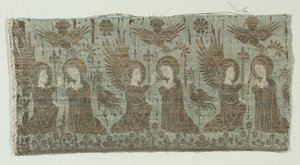 Textiel Fragment met de Aankondiging door Unknown artist
