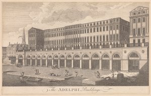 De Adelphi-gebouwen door Unknown artist