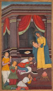 De Aanbidding van de Herders, uit een Spiegel van Heiligheid (Mir’at al-quds) van Vader Jerome Xavier