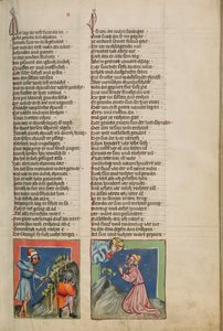 De blinde Lamech doodt Kaïn; Henoch voor God door Unknown artist