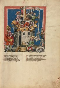 De bouw van de Toren van Babel door Unknown artist