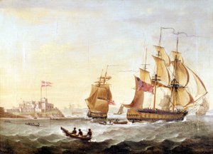 De Deense basis van Cristianborg gebouwd in 1659 langs de kust van Guinee, het centrum van de slavenhandel.