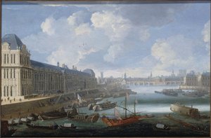 De Grande Galerie van het Louvre, de Pont-Neuf, de Cité, het Collège des Quatres-Nations, ca. 1670 door Unknown artist