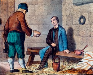 De Italiaanse patriot Silvio Pellico (1798-1854), beschuldigd van carbonarisme en opgesloten in de vesting van Spielberg (Spilberk) in Moravië door Unknown artist
