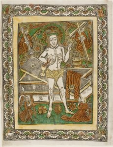 De man van smarten met vier engelen door Unknown artist