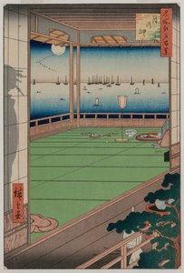 De maanbekijkende kaap, uit de serie Honderd uitzichten van beroemde plaatsen in Edo