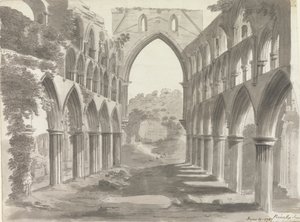 Het schip van Rievaulx Abbey, Yorkshire door Unknown artist