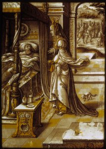 De Fenicische prinses Jezabel belooft haar echtgenoot Achab de wijngaard van Naboth te verkrijgen door Unknown artist