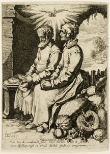 Het vrome oude echtpaar door Unknown artist