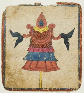 Het overwinningsvaandel (Dhwaja), uit een set inwijdingskaarten (Tsakali) door Unknown artist