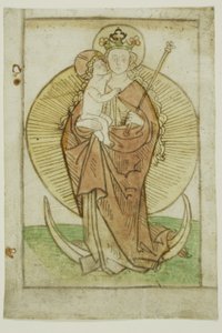 De Maagd en het Kind met kroon en scepter op een sikkel door Unknown artist