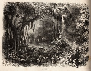 De Yahua-indianen van Peru op de uitkijk voor wild door Unknown artist