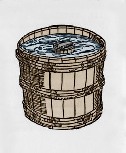 De compas in zijn oudste vorm drijvend op het wateroppervlak. Illustratie uit een verhandeling over magnetisme door J. Taisnier door Unknown artist