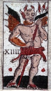 De duivel. 18e-eeuws tarotspel. Milaan