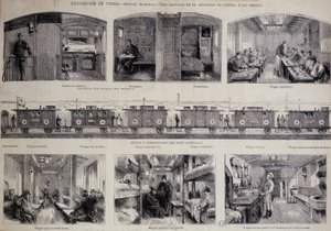 De verschillende compartimenten van een sanitair trein