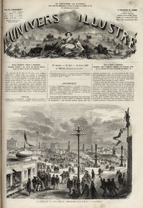 Het feest van 15 augustus 1867 op het Trocadéro in Parijs - Het illustere universum van 1867 door Unknown artist