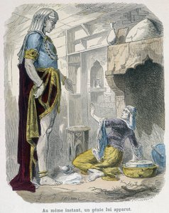 De geest uit de lamp - in "De duizend-en-een-nacht" door Bondet, ed. Guerin