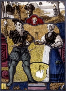 De legende van Willem Tell. Gravure uit Zwitsers glas-in-lood, eind 16e eeuw.