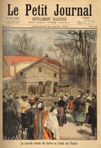 De nieuwe rotonde van de beesten in de plantentuin in Parijs. Gravure in 