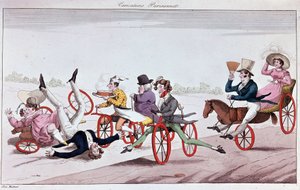 De genoegens en ongemakken van velocipedes en oriferische paarden door Unknown artist