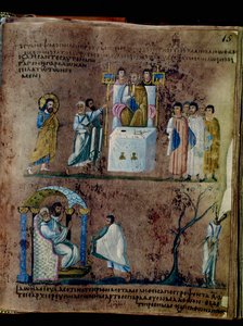 De paarse Codex Rossanensis, 6e eeuw (manuscript) door Unknown artist
