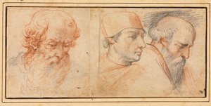 Drie Hoofdstudies door Unknown artist