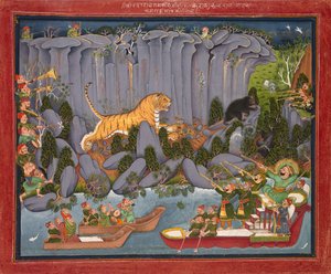 Tijgerjacht van Ram Singh II door Unknown artist