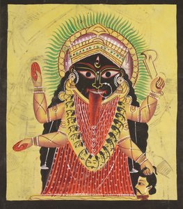 Twee aspecten van Kali: Kali in een schrijn door Unknown artist