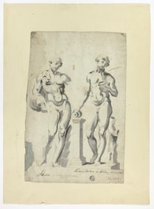 Twee Beelden: Antinous in de Vaticaanse Tuinen en Nisaus Bacchus in het Farnese Paleis