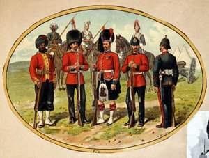 Typen van het Britse leger, ca. 1890 door Unknown artist